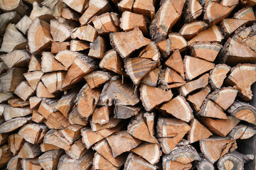 Brennholz Kaminholz Holz aufgestapelt