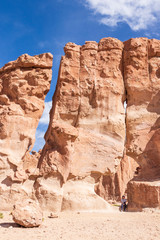 Fototapeta premium Eroded rocks at Italia Perdida in Bolivia.