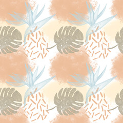 Fototapeta premium Seamless pattern with ink circle textures. Abstract seamless background with fireworks.