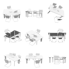 office table 3D Rendering