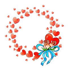 Valentine card with flowers