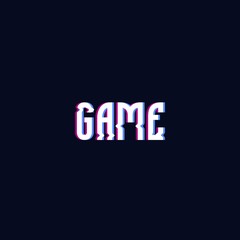 Glitch text game on dark blue background banner game end, game over poster, card, celebrity, design, graphic, background, to holiday vector