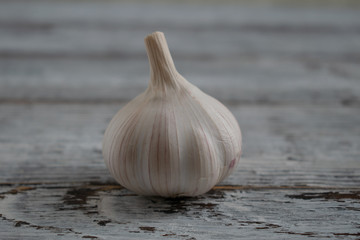 garlic on wooden background
