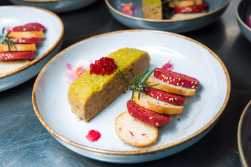 Duck terrine with red wine jelly