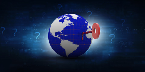 Key to the World.3D illustration