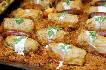  Stuffed cabbage leaves.Cabbage dolma popular all year round in Hungary