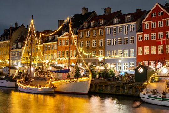 Nyhavn, Copenhagen in Christmas Illumination 2