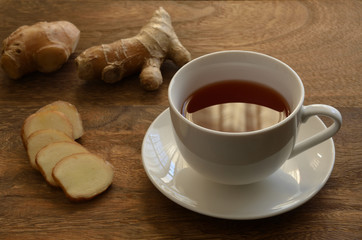 A cup of tea with ginger