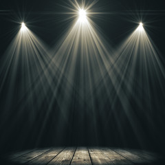 Dark stage with spot lights