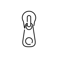 Icono plano lineal cremallera en color negro