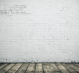 Selbstklebende Fototapete Ziegelwand Weiße leere Mauer