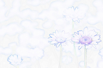 Abstract floral background with daisy flowers