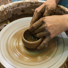 Fototapeta premium Pottery making. National pottery. Environmentally friendly ceramic dishes