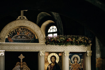 altar in a dark church