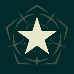Military Star. Army Chevron. Rank Insignia. Sign, Icon, Logo and Badge