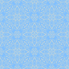 Tracery vintage vector seamless pattern. Romantic pastel background