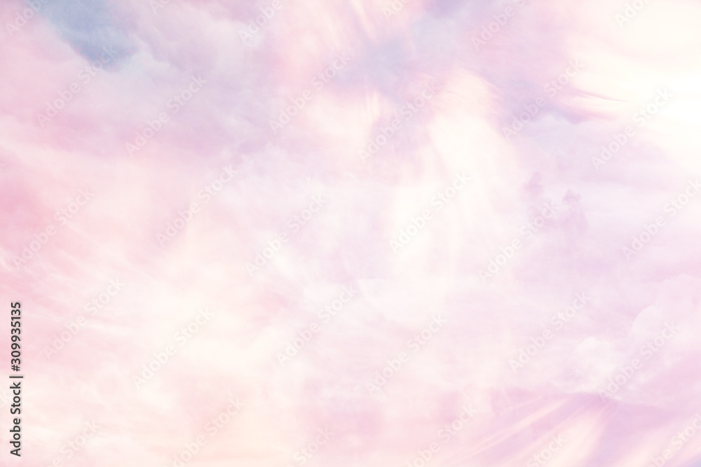Sticker abstract pink colored background / blurred multicolored clouds, spring background