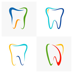 Set of Dental Logo Design Template. Creative Dentist Logo Concept. Dental Clinic Creative Company Vector Logo.