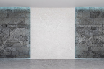 Modern gray gallery interior