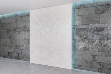 Contemporary gray gallery interior