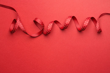    Wrapping lace on red background. 