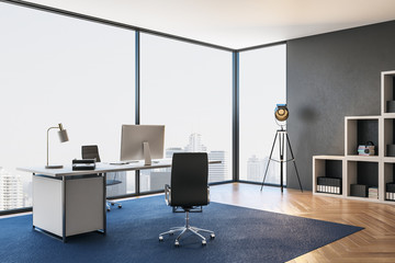 Modern workplace with computer