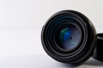 Lens shot on a white background