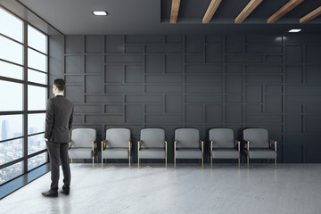 Businessman in waiting room