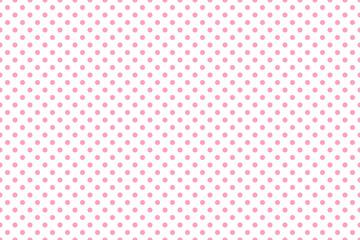 Polka dots pattern sweet pink seamless on white background. Vector abstract design.