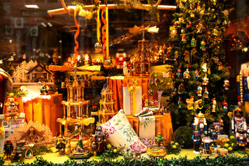 Christmas showcases,toy showcase, close-up toys