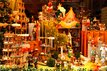 Christmas showcases,toy showcase, close-up toys