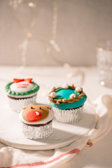 variation of festive Christmas mini dessert cupcakes
