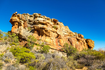 Fototapeta na wymiar Sandstone rock formation of Cederberg Wilderness Area, Stadsaal, South Africa