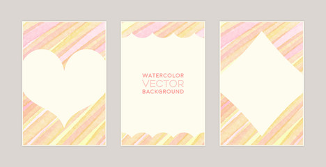水彩のカードデコレーション：オレンジ＆ピンク