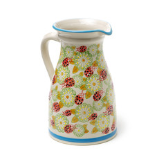 White jug with colors on white background