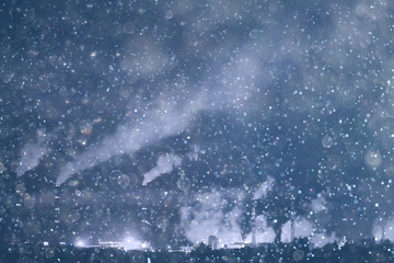 Obraz na płótnie Canvas landscape night smoke pipe industry / factory landscape horizontal, concept pollution, smoke, ecology