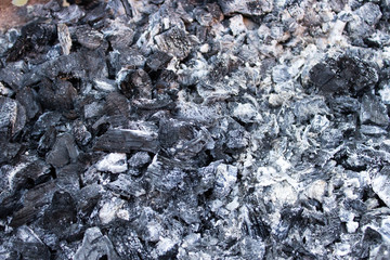 The cooled down charcoal, a beautiful fiery background