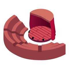 Outdoor concert scene icon. Isometric of outdoor concert scene vector icon for web design isolated on white background