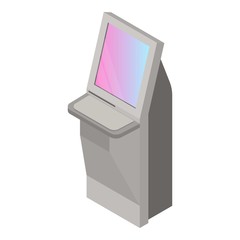 Kiosk icon. Isometric of kiosk vector icon for web design isolated on white background