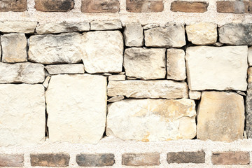 background of rectangular stones built into the wall large and small