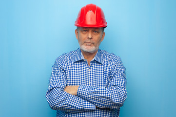 Portrait of a positive older experienced architect