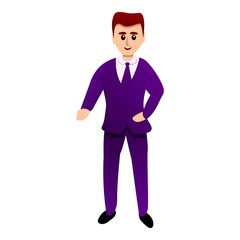 Office man dancing icon. Cartoon of office man dancing vector icon for web design isolated on white background