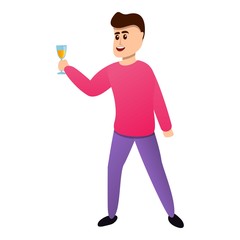 Man make champagne toast icon. Cartoon of man make champagne toast vector icon for web design isolated on white background