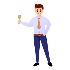 Office party toast icon. Cartoon of office party toast vector icon for web design isolated on white background