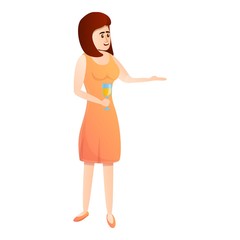 Woman dress office party icon. Cartoon of woman dress office party vector icon for web design isolated on white background