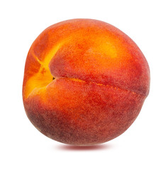 Peach isolated on white background with clipping path