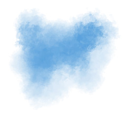 Dark blue paint splash on a white isolated background. Watercolor stain. Vector illustration. Delicate and subtle, ethereal colors. Brush stroke for your painting. Ethereal. EPS8.