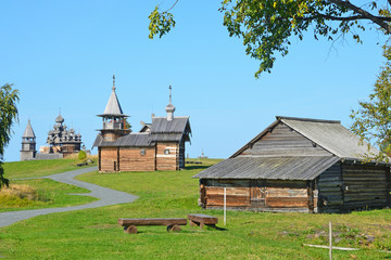 Russia, Karelia. Complex of the Kizhi Pogost in early autumn