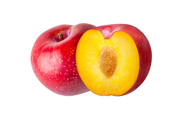 Plum isolated on white background with clipping path