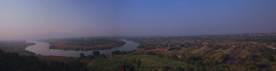 panorama of necklace formed by a river